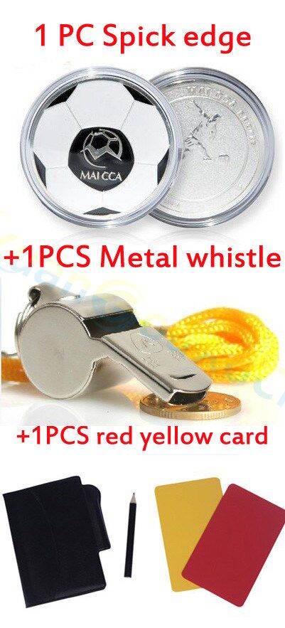 Football Referees Picks Edge Instrumental Picks Edge Coin Throwler Selection Edge Coin Instrumental Metal Whistle Red Yellow Card Equipped Suit