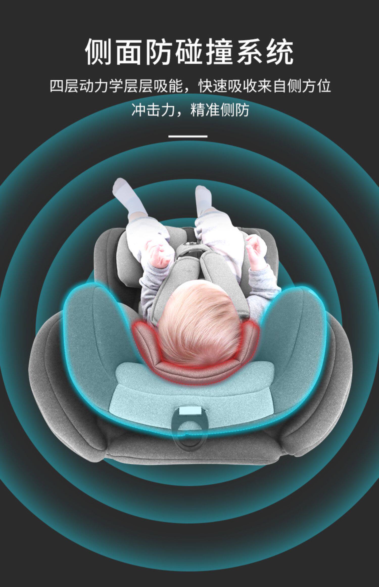 Детское автокресло 贝比途儿童安全座椅汽车用宝宝婴儿0-3-12岁车载360度旋转可坐躺