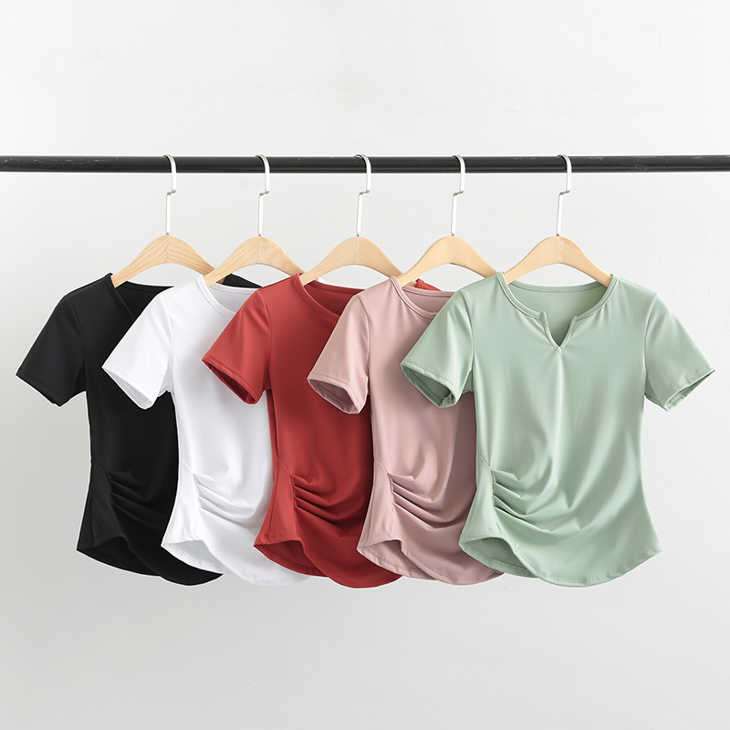 lulu original yoga clothing sports T-shirt women's summer thin short-sleeved fitness top slim fit and slim running