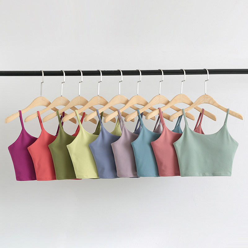 lulu original factory yoga suit vest fine with merry-back sports underwear female shock-proof running poly-up gym bra thin