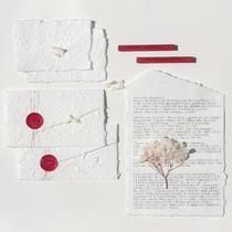 Under ink inspiration tearing the fur side envelope European-style high-end simple creative letterpaper fire-painted seal wedding invitation