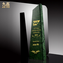  Marble crystal trophy custom-made creative lettering champion color printing custom-made high-end honor prize production