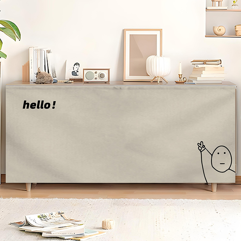 Cabinet Cover Curtain, Table Bar Counter Partition Curtain, Clutter Cover-Up Magic Tape Hanging Curtain, Storage Cabinet Track Dustproof Curtain