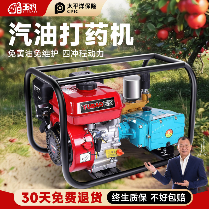 汽油高压农田果园用打药机四冲程三缸柱塞泵洗车消毒打农药喷雾器
