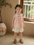 Летний комплект без рукавов, детское платье без рукавов, в западном стиле, коллекция 2023