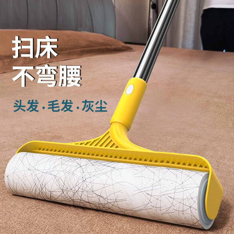Tearable Paper Replacement Roller for Hair Remover, Long Handle, Large Size, Bed Roller Brush, Hair Cleaning Tool for Floors