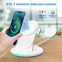 Apply Apple 13Promax three-in-one wireless charger iPhone12 Samsung watch mobile phone headphone special iwatch6 7 Huawei Xiaomi vertical quick charging plate base bracket