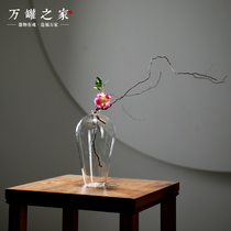 Creative glass vase decoration Living room home decoration Flower arrangement Dry flower wine cabinet simulation flower desktop decoration