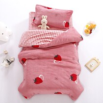 Kindergarten quilt Spring and autumn quilt Milk velvet Childrens six-piece set Crystal velvet quilt cover with core baby quilt students