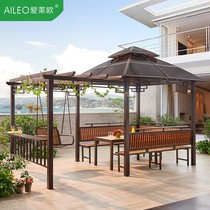 GrapeshelfOutdoorFactory Pavilion Villa Simple swing anti-corrosion log outdoor PC Sunshine Iron Chalet