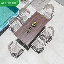 Modern outdoor tables and chairs combined courtyard terrace terrace garden leisure white coffee outdoor tables and chairs