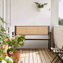 Outdoor Leisure Table Chair Trinker Balcony Double Chair Aluminum Alloy Wood Bench Outdoor Garden Terrace Background Chair