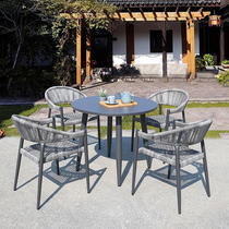 Outdoor Leisure Table and Chair Combined Courtygarden Leisure Chair Balcony Vineyard Chair Outdoor Terrace Café