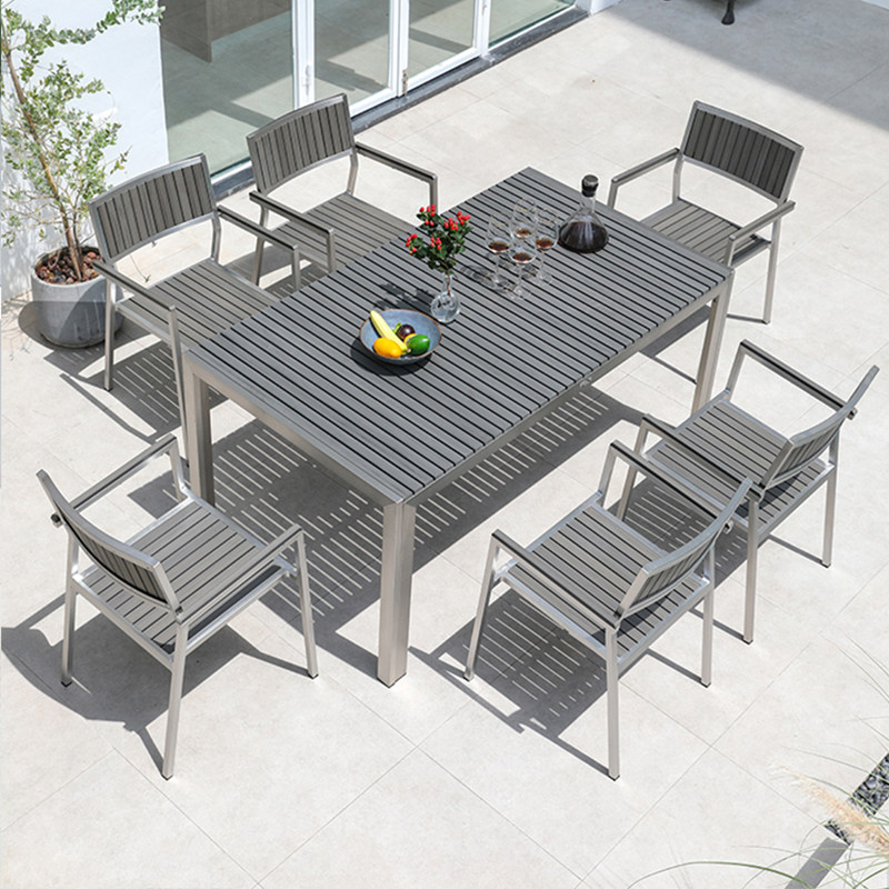 Outdoor table and chair courtyVilla Caterina and chair Anti-corrosion wooden houseOutdoor terrace bench and leisure bench combination