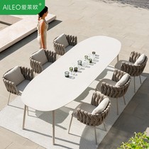 Outdoor tables and chaircombination villa garden outdoor chair Nordic terrace terrace terrace lounge dining chair
