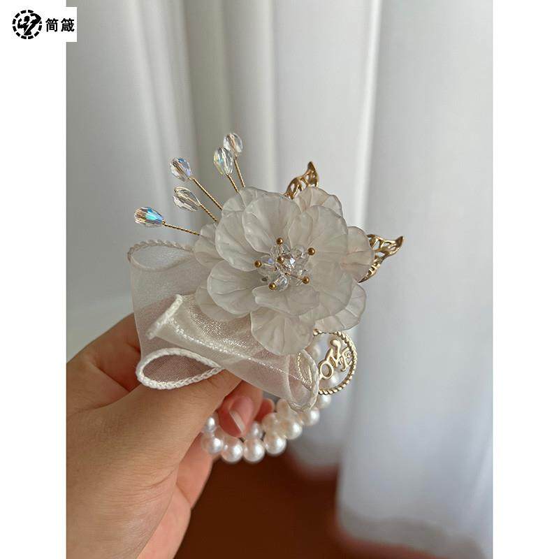 Supersens foggy lotus wrist floral bridesmaids bridal sisters senior feel wedding gown gown accessories handflowers-Taobao