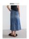 Jinggu plus size women's clothes 2022 plus size denim skirt women's mid-length skirt slimming slit hip skirt summer