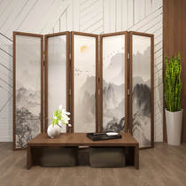 Screen partition living room hotel office modern folding mobile solid wood Chinese shade home landscape painting folding screen