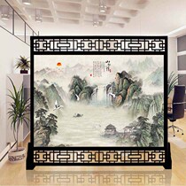 Walnut office hotel company living room screen partition fashion closed screen landscape landscape painting seat screen