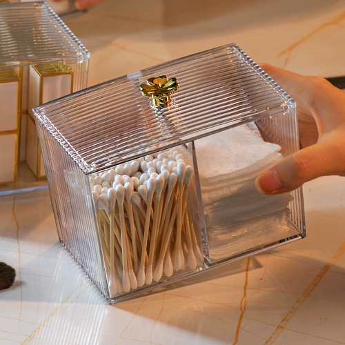 Ватные палочки, ватные диски, настольная коробка для хранения, пылезащитный туалетный столик, прозрачные хлопковые салфетки, косметическая акриловая помада