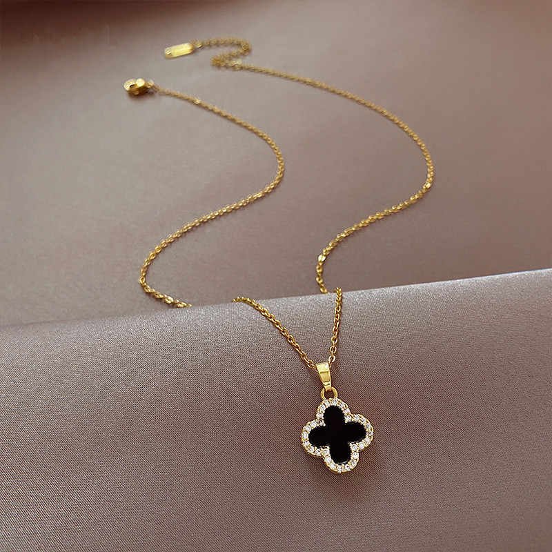 Otters-brand Discount Store Withdrawal Cupboard Clearance Clear Cabin Pick Up Double Sided Four Leaf Grass Necklace Outlets Women Accessories-Taobao