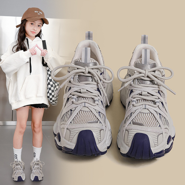 Girls' Dad Shoes 2026 Autumn New Style Children's Breathable Soft-Soled Sneakers for Older Kids Stylish Casual Shoes