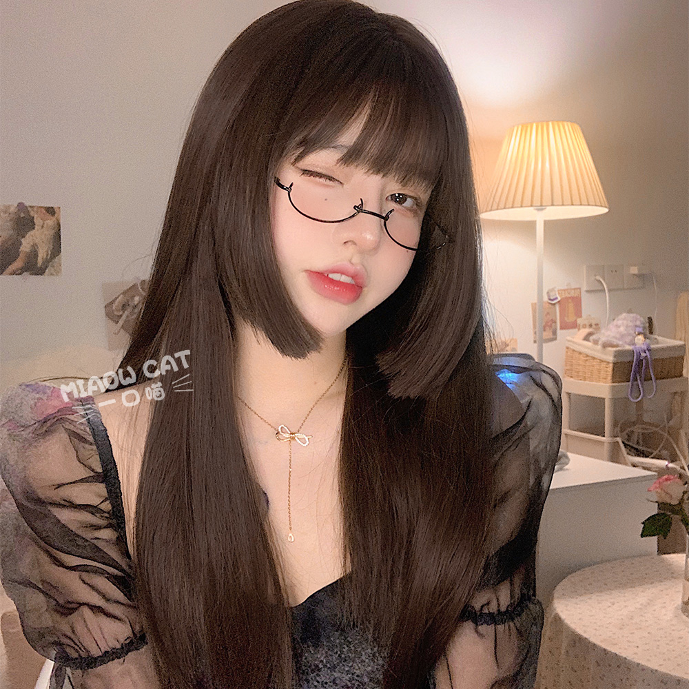 Mouthmeow Wig Women Nature Realistic Princess Cherololita Web Red Korean Style Jk Everyday Headgear Style