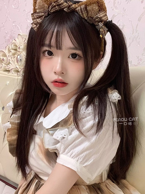 taobao agent 一口喵 Bangs, lifelike helmet, internet celebrity, Lolita style