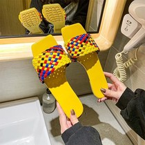 2021 Slippers Women Summer Square Toe Casual Flat Ladies Mul