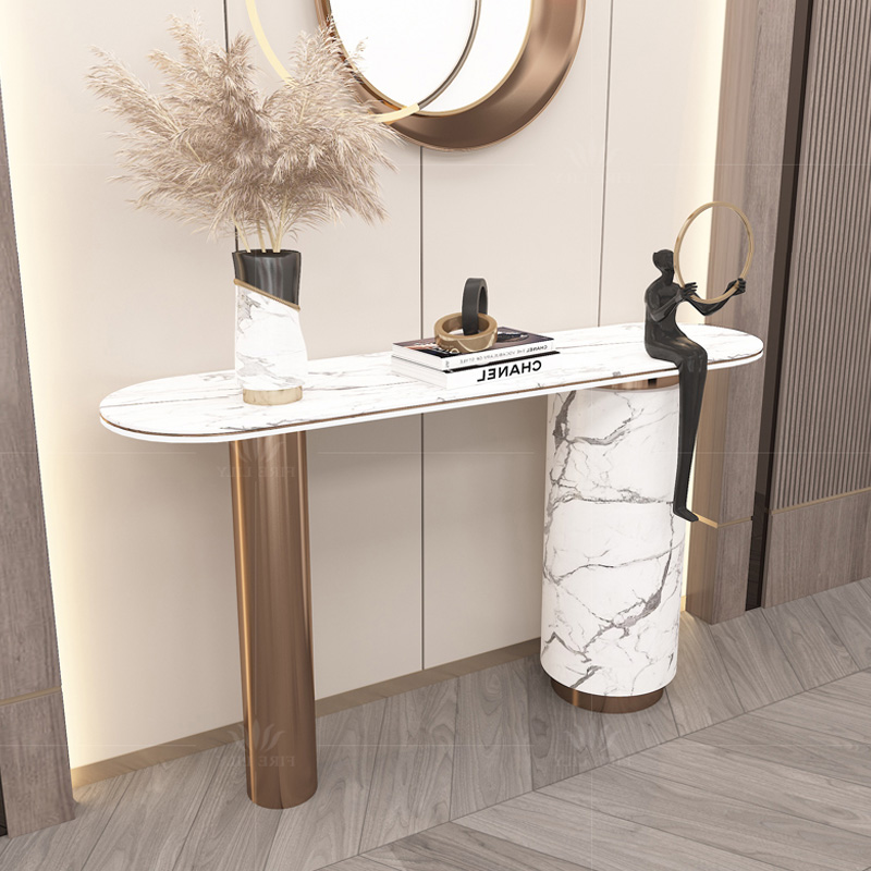 Italian-style minimalist rock slab porch table post-modern minimalist entry-side view platform partition new Chinese-style light luxury wind porch cabinet