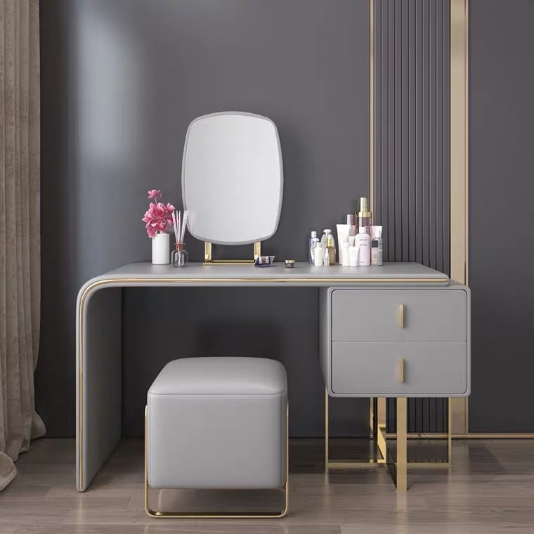 Makeup Desk Bedroom Modern Minimalist Style Small Light Lavish Nordic Mesh Red Makeup Desk Dressers Incorporate