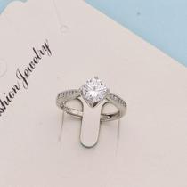 S925 sterling silver 1 carat moissanite three-dimensional square four-prong ring Korean style light luxury niche index finger ring for girlfriend