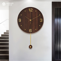 New Chinese hanging clock Living room Home Fashion clock hanging wall Ideas light extravagant modern solid wood minimalist atmospheric clock
