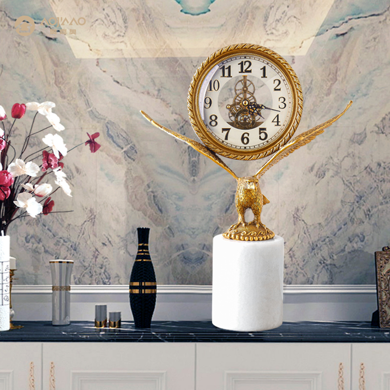 European-style table clock living room home grandfather clock living room home modern light luxury clock creative decoration muted Nordic clock