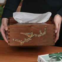 Tissue box new Chinese paper box home bedroom living room decoration home simple coffee table restaurant wooden paper box