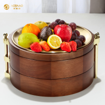 Solid wood dried fruit box Candy Tray Living-room Tea Table Hem containing box Home New Chinese Divided Fruits Pan Snack Dish