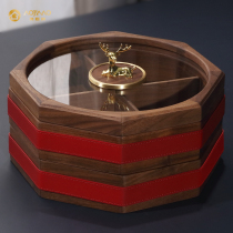 2021 new Chinese solid wood dry fruit pan with cover with cover snack candy containing box sitting room tea tray fruit tray