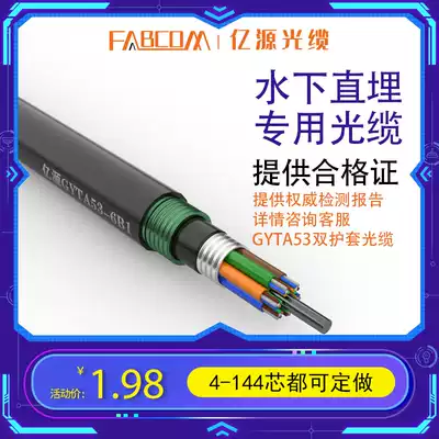 Yiyuan GYTA53-4B1 3 6-core single-mode double-armored double-sheathed optical cable Underwater pipeline direct-buried optical cable Four-core outdoor single-mode optical fiber cable 8-core 12-core 24-core 36-core customizable network
