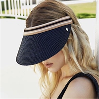 Вся черная шляпа с черными полосатыми краями