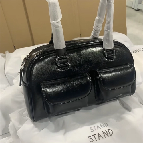 Бостонская сумка, барсетка, сумка на одно плечо, сумка подмышку, сумка через плечо, в корейском стиле, Южная Корея