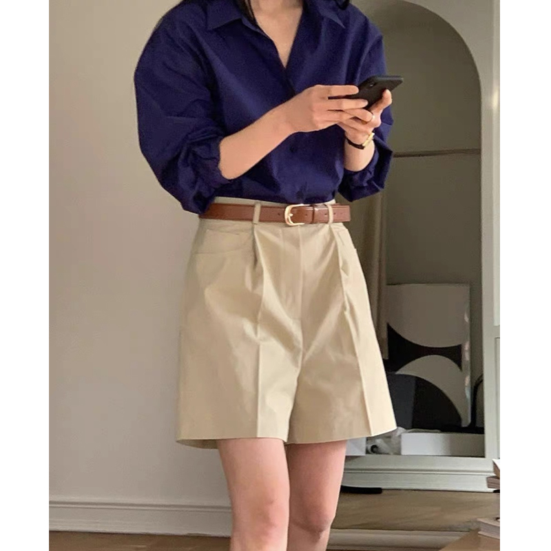 Card Its Color Suit Shorts 2022 Summer New 50% Pants Casual High Waist Little Sub Casual Work Pants Children