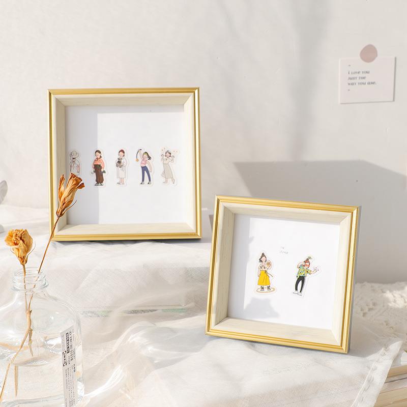 Photo frame pendulum table minimalist children album frame square light and luxurious wedding yarn wash photo made into wall plastic medecchia photo frame-Taobao