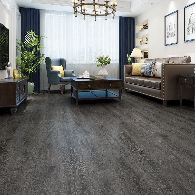 12mm reinforced composite floor wear resistant household waterproof and imitation wood bedroom Northern European gray wood flooring manufacturers direct sales