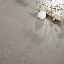 Three-layer solid wood composite wood floor herringboard log bedroom home environmental protection wear-resistant gray 15mm factory direct sales