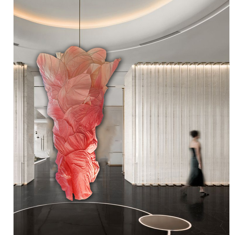 Pink Art Installations Paper Art Sculpture Hanging designer Custom Hotel Lobby Sales of Hanging Ornaments-Taobao