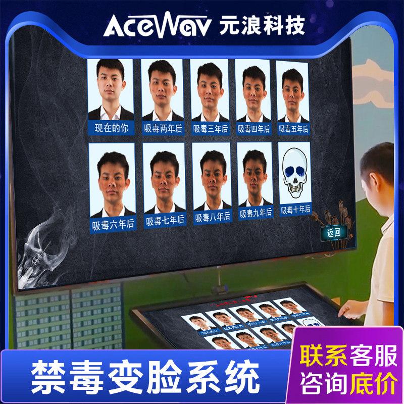Anti-drug exhibition hall publicity and education simulation organ face changing system equipment interactive answer software AR system equipment