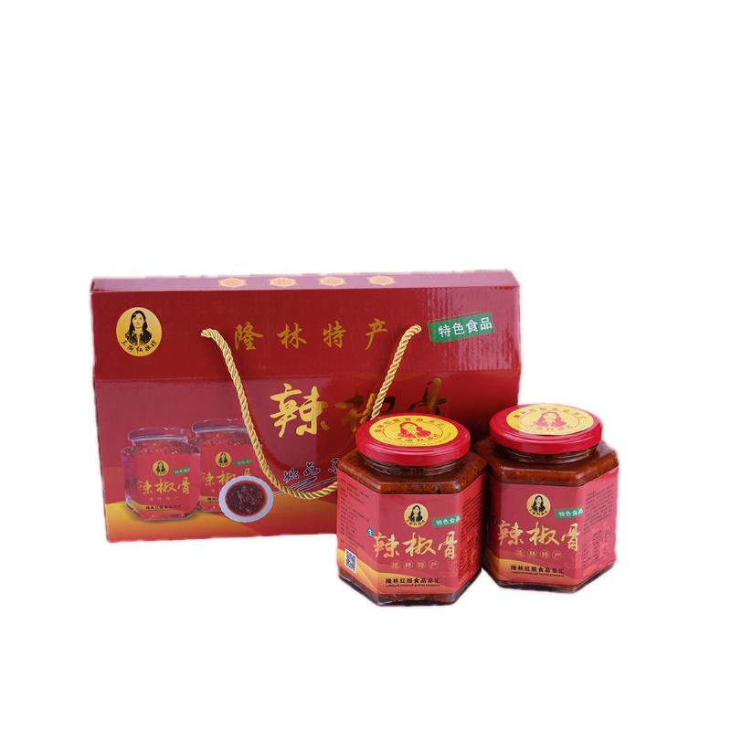 Guangxi Baizu specialty Lunglin Pepper bone 450g*3 bottles of spicy pepper altar to eat
