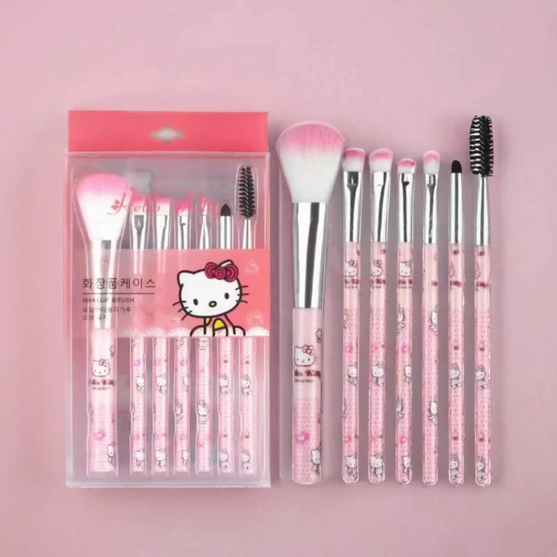 Hello Kitty, набор косметики, румяна для лица, пурпурная кисть для бровей, 7 предметов
