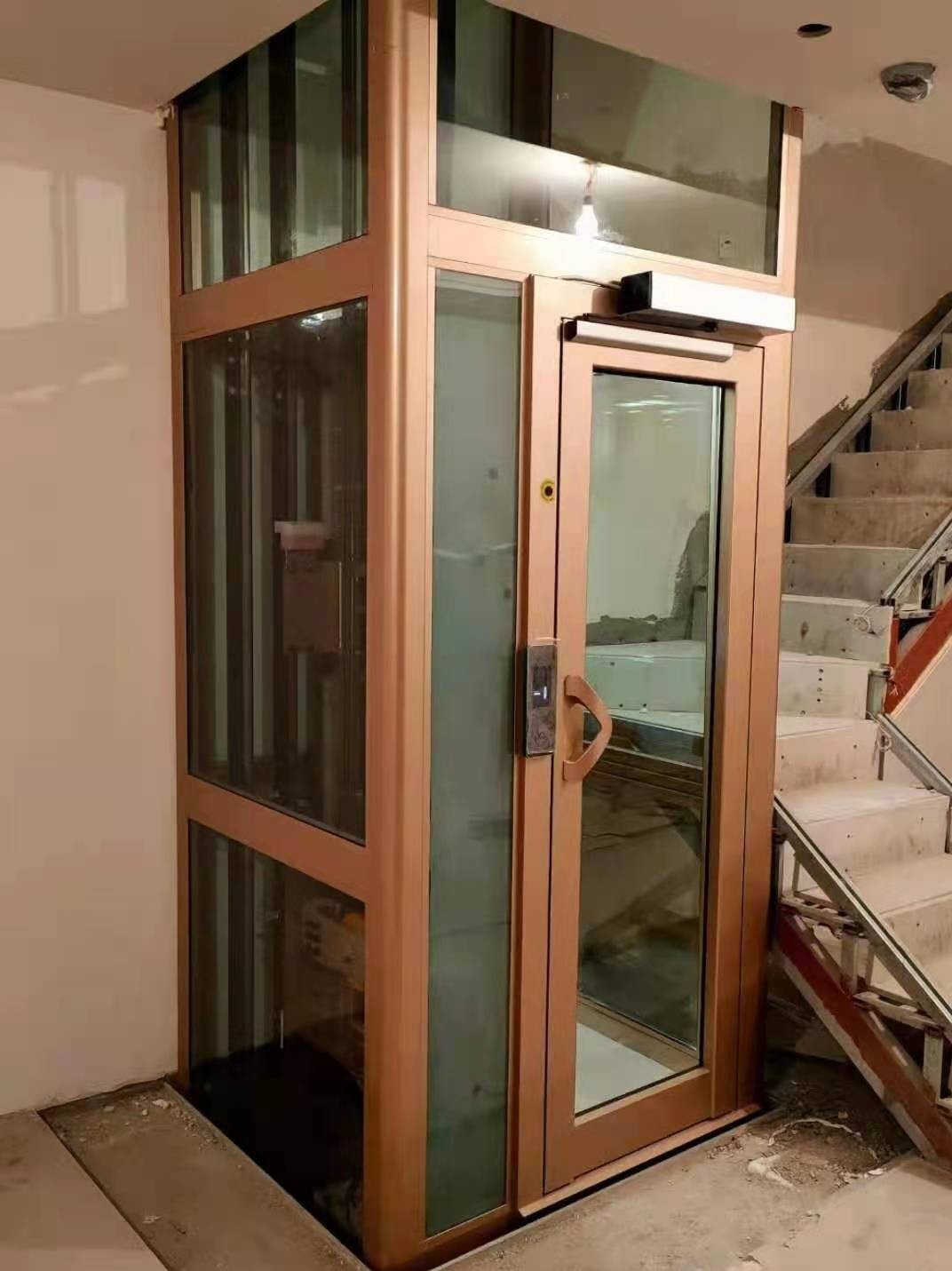 Household elevator electric lifting platform duplex attic sightseeing elevator indoor and outdoor custom small three or four-story elevator