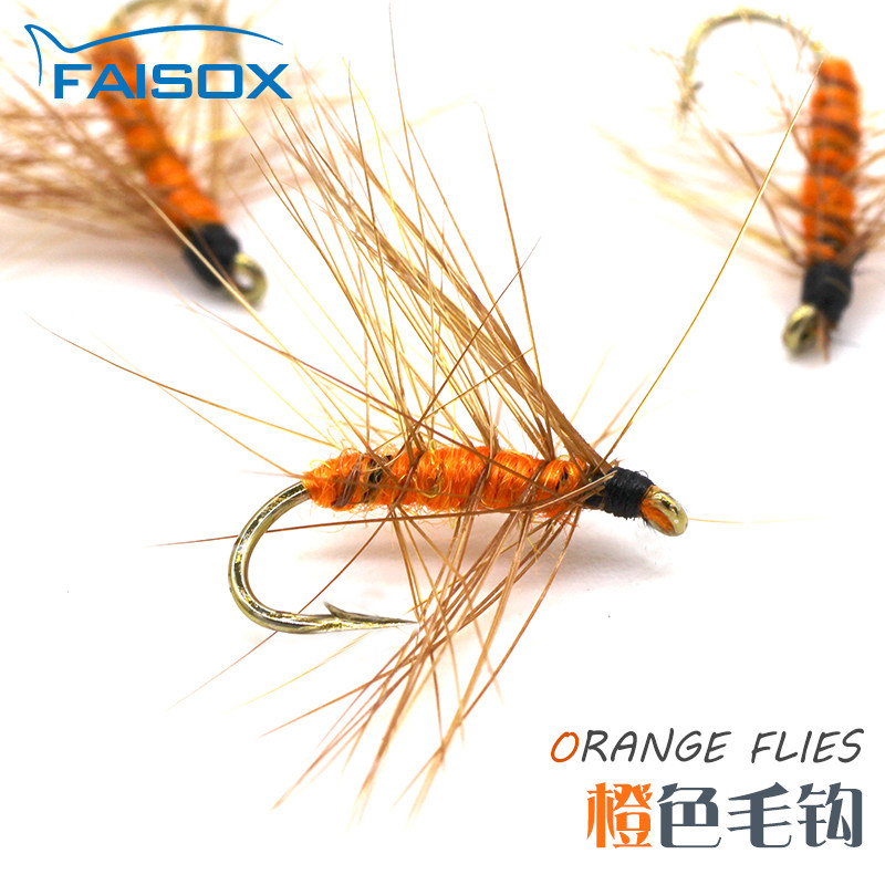 Fly Fly Hook Lujah Horse Mouth White Bar Wool Hook Red Eyes Orange Ronon Grass Fish Fake Bait Emulation Small Horn Fishing God